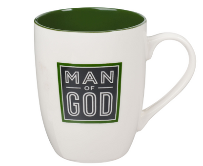 Man of God Cactus Green Ceramic Coffee Mug - 1 Timothy 6:11