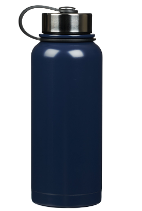 The Desire of Your Heart Navy Blue Stainless Steel Water Bottle - Psalm 20:4