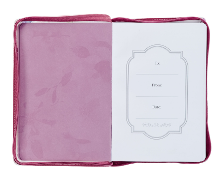 Trust in the Lord Plum Floral Faux Leather Classic Journal with Zipper Closure - Proverbs 3:5