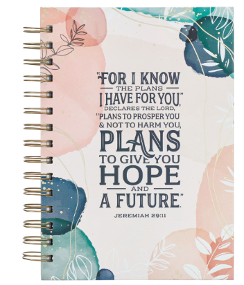 I Know the Plans Muted Watercolor Wirebound Journal - Jeremiah 29:11