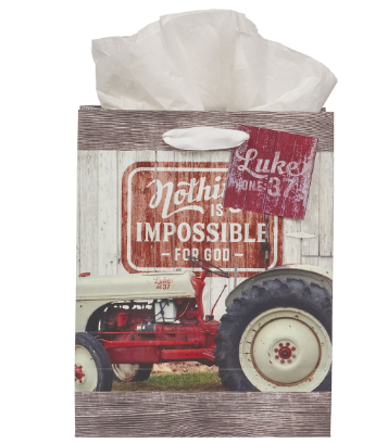 Nothing is Impossible Red Vintage Farm Medium Gift Bag