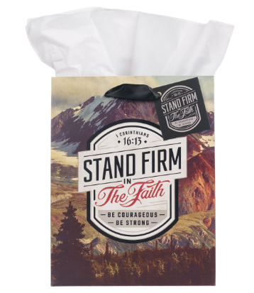 Stand Firm in the Faith Mountain View Medium Gift Bag - 1 Corinthians 16:14