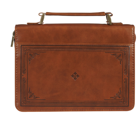 Trust in the Lord Honey-brown Faux Leather Classic Bible Cover - Proverbs 3:5