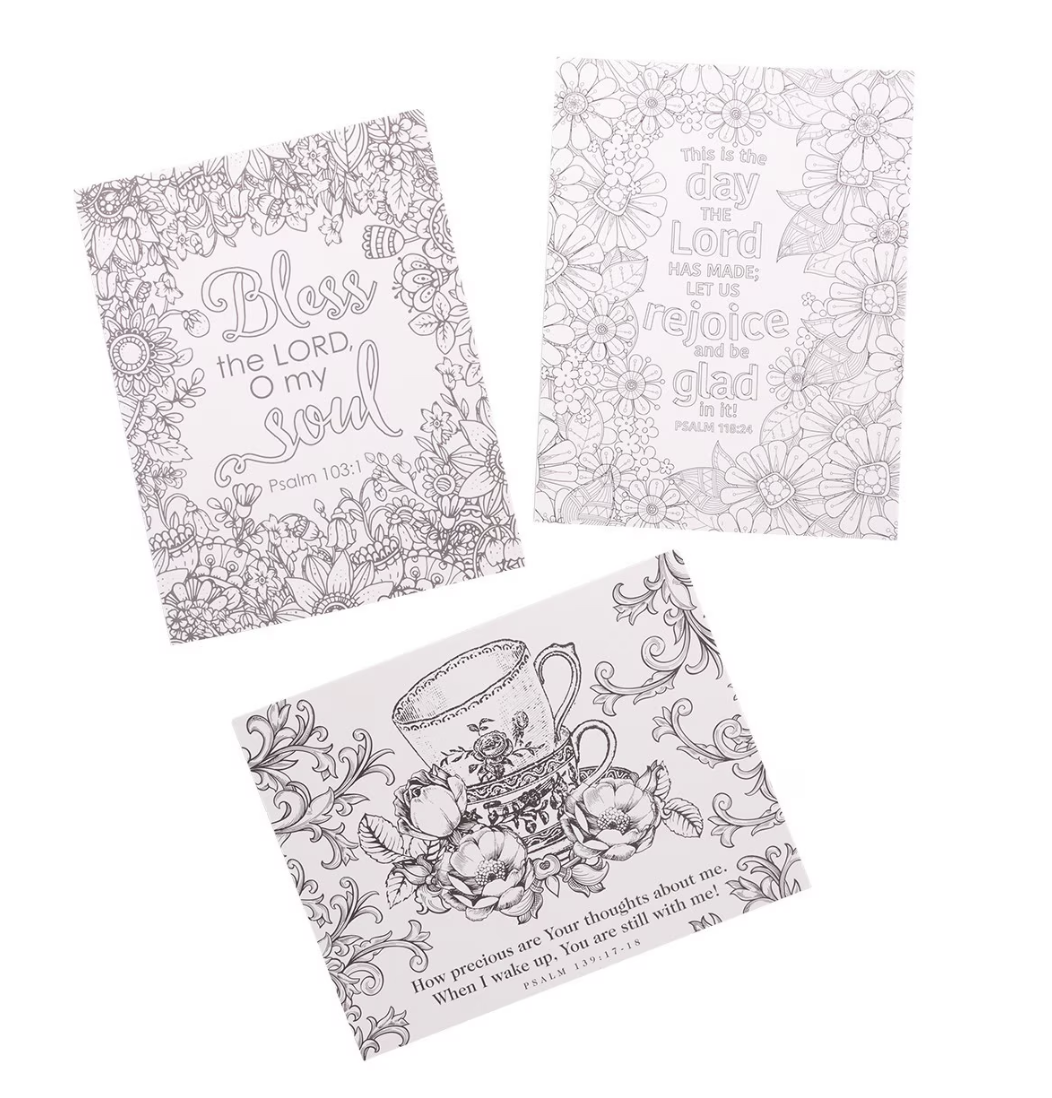 Psalms in Color Coloring Cards