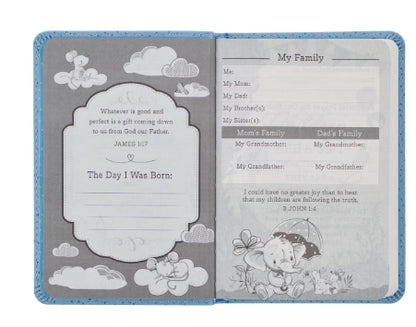 Blue Faux Leather NLT New Testament Keepsake Bible for Boys