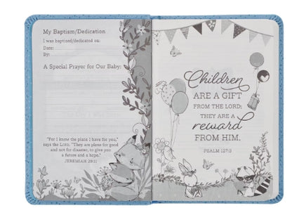 Blue Faux Leather NLT New Testament Keepsake Bible for Boys