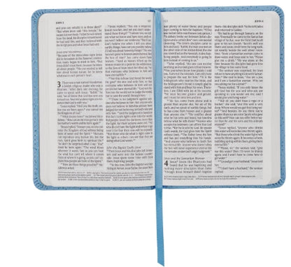 Blue Faux Leather NLT New Testament Keepsake Bible for Boys