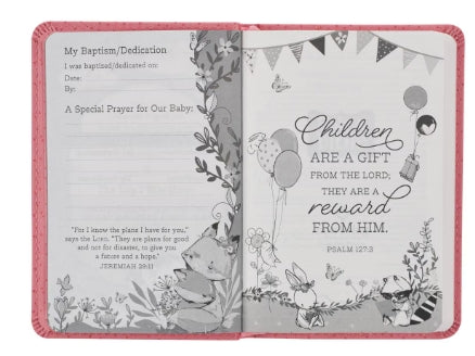 Pink Faux Leather NLT New Testament Keepsake Bible for Girls