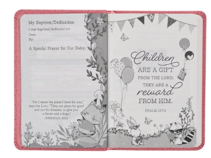 Pink Faux Leather NLT New Testament Keepsake Bible for Girls