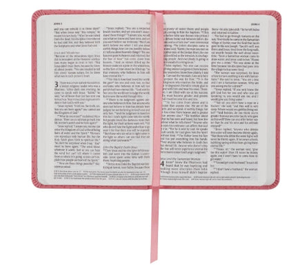 Pink Faux Leather NLT New Testament Keepsake Bible for Girls