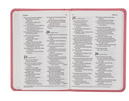 Pink Faux Leather NLT New Testament Keepsake Bible for Girls