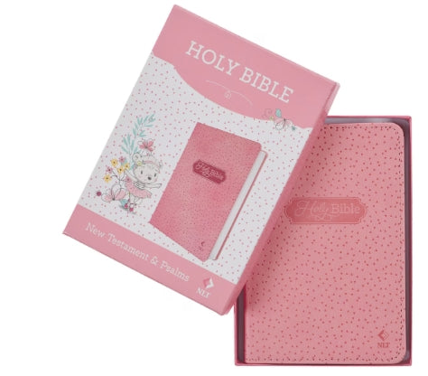Pink Faux Leather NLT New Testament Keepsake Bible for Girls