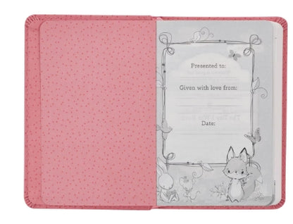 Pink Faux Leather NLT New Testament Keepsake Bible for Girls
