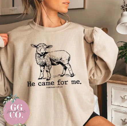 He Came For The Lost Sheep -  Christian Shirt - Christian Apparel - Graphic Tee - Christian Gift (5:7)