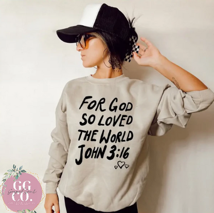 For God So Loved The World - Christian Apparel - Graphic Tee - Christian Gift (6:6)