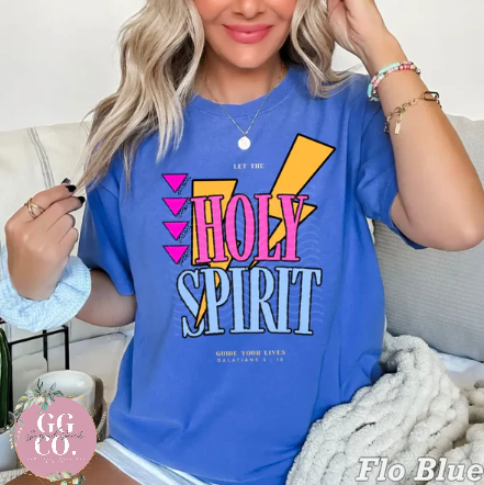 Let The Holy Spirit Guide -  Christian Shirt - Christian Apparel - Graphic Tee - Christian Gift (6-12)