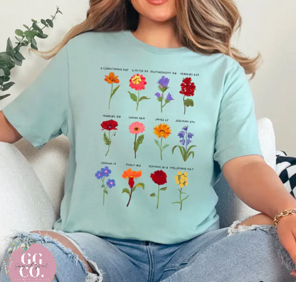 Bible Verse Flower Garden -  Christian Shirt - Christian Apparel - Graphic Tee - Christian Gift (4-15)
