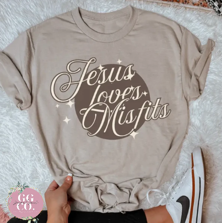 Jesus Loves Misfits -  Christian Shirt - Christian Apparel - Graphic Tee - Christian Gift (2-11)