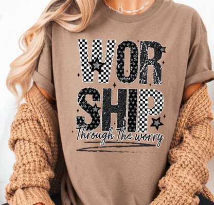 Worship Through It -  Christian Shirt - Christian Apparel - Graphic Tee - Christian Gift (1-26)