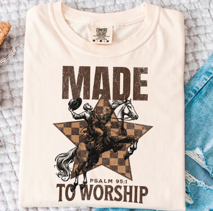 Made To Worship -  Christian Shirt - Christian Apparel - Graphic Tee - Christian Gift (5-10)