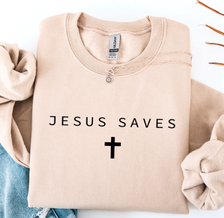 Jesus Saves -  Christian Shirt - Christian Apparel - Graphic Tee - Christian Gift (6-16)