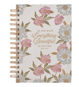 Everything Beautiful Whimsical Blooms Spiral Journal - Ecclesiastes 3:11