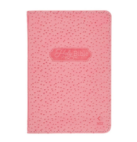 Pink Faux Leather NLT New Testament Keepsake Bible for Girls
