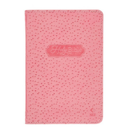 Pink Faux Leather NLT New Testament Keepsake Bible for Girls