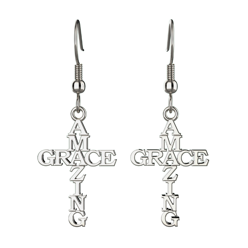 Amazing Grace Cross Earrings
