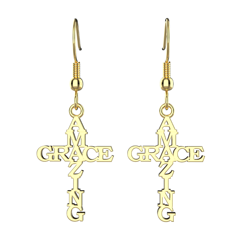 Amazing Grace Cross Earrings