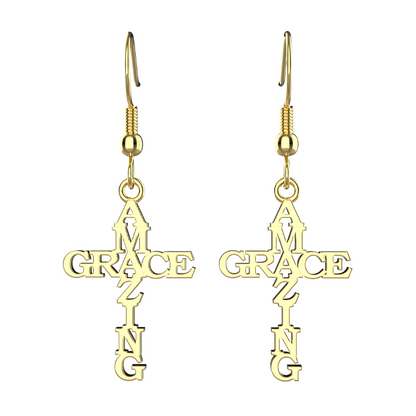 Amazing Grace Cross Earrings