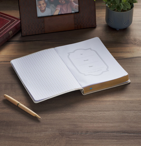 Everything Beautiful Cream Floral Faux Leather Classic Journal - Ecclesiastes 3:11