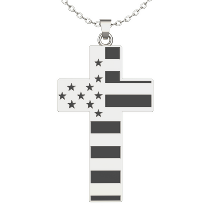 American Flag Cross Necklace