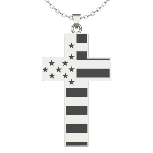 American Flag Cross Necklace