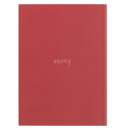 His Mercies Are New Every Morning Red Floral Medium Notebook - Lamentations 3:22–23