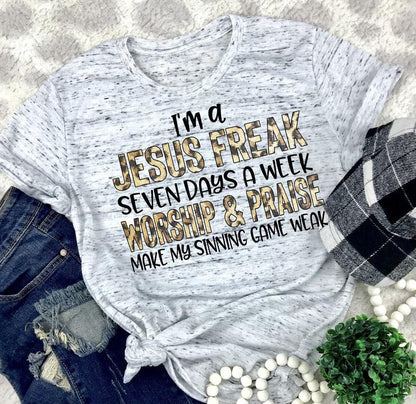 Jesus Freak -   - Jesus Tee - Christian Apparel -  Graphic Tee - Christian Gift (6-15)