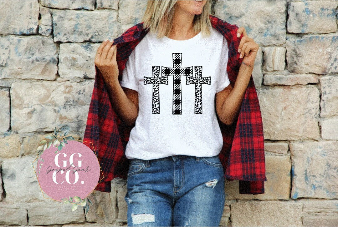 Leopard & Plaid -   - Jesus Tee - Christian Apparel -  Graphic Tee - Christian Gift (4-32)