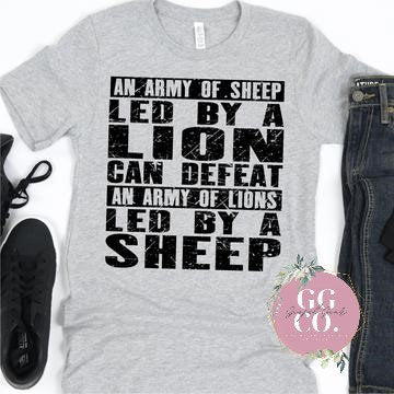 Lions and Sheep -   - Jesus Tee - Christian Apparel -  Graphic Tee - Christian Gift (2-6)
