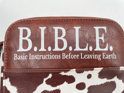 Cow Print Bible Case - Christian Bible Case - Western Bible Cover - Leather Bible Cover - Cow Print Bible Cover - Christian Gift