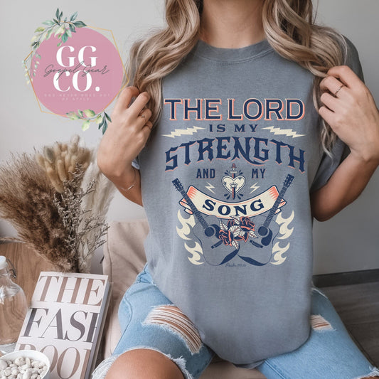 My Strength And Song - Jesus Tee - Christian Apparel -  Christian Graphic Tee - Christian Gift (4-27)