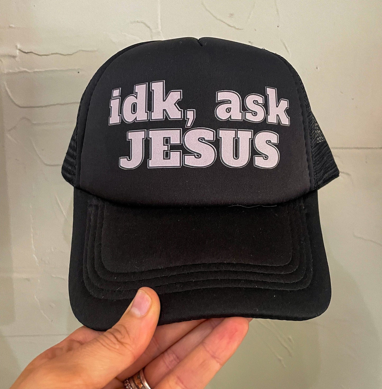 IDK ask Jesus - Christian Foam Trucker Hat