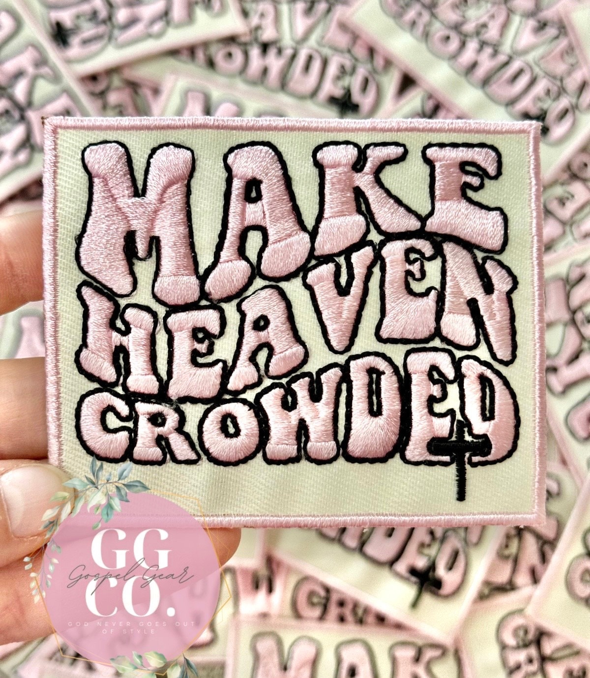 Make Heaven Crowded Patch, Christian Hat Patch, Embroidered Patch, Trucker Hat Patch, Iron On, Trendy Hat Patch, Jesus Patch.