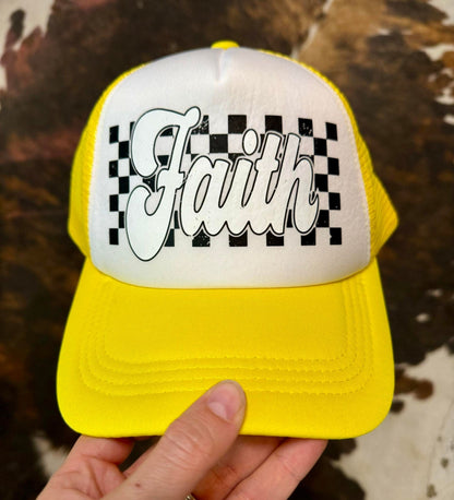 Faith blk/wht - Christian Foam Trucker Hat