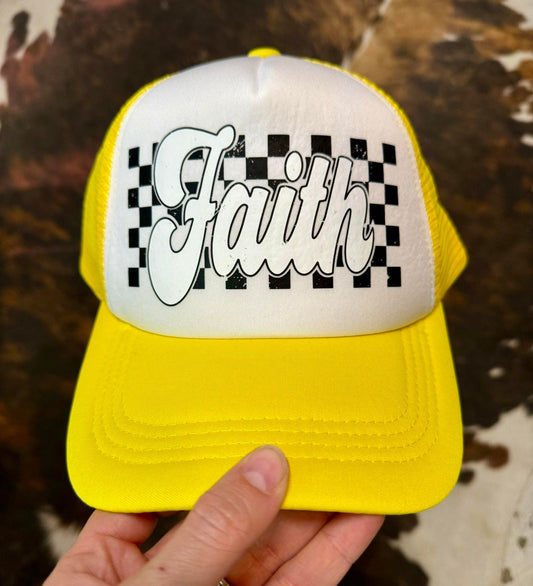 Faith blk/wht - Christian Foam Trucker Hat