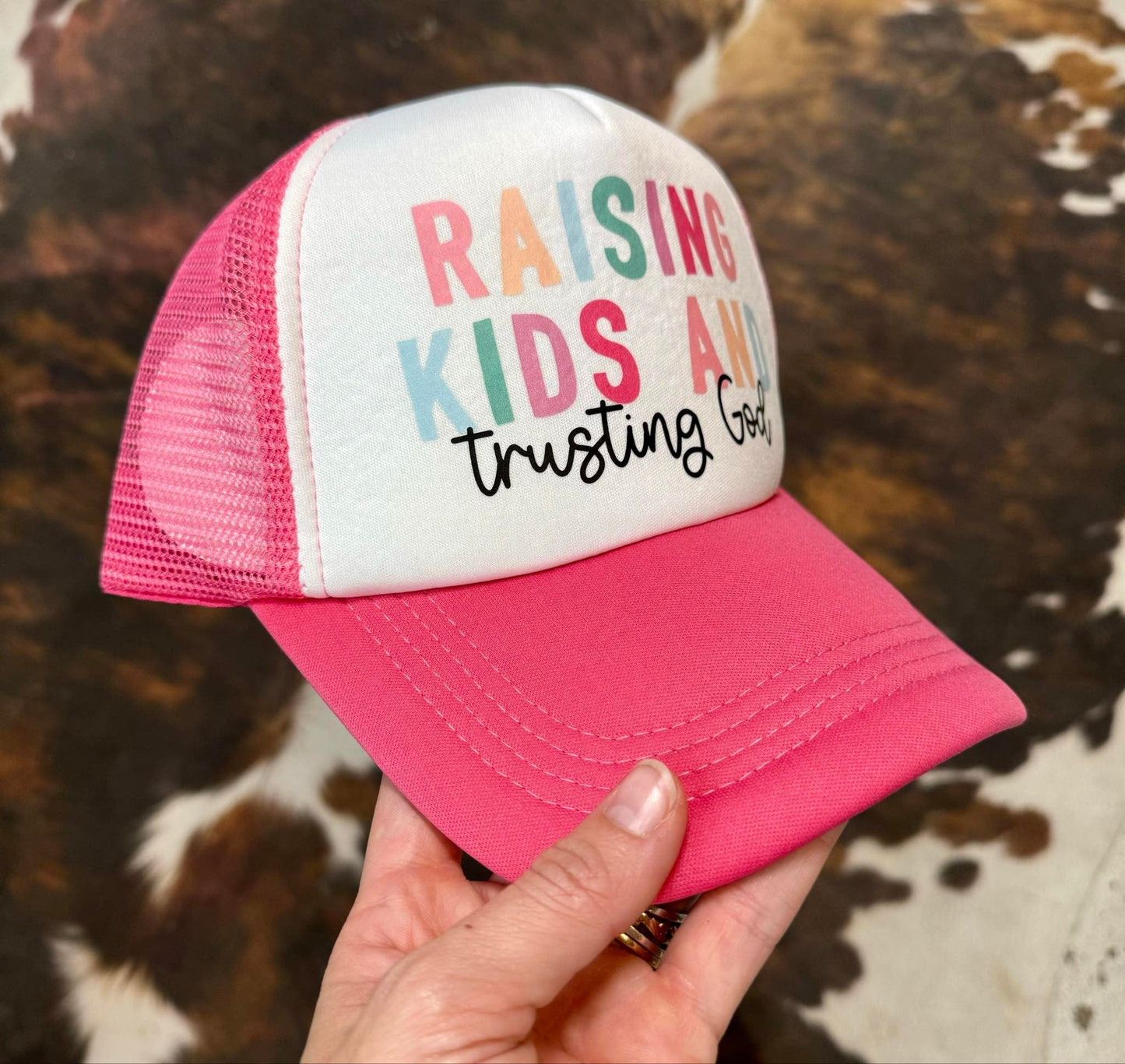 Raising Kids And Trusting God - Christian Foam Mesh Trucker Hat