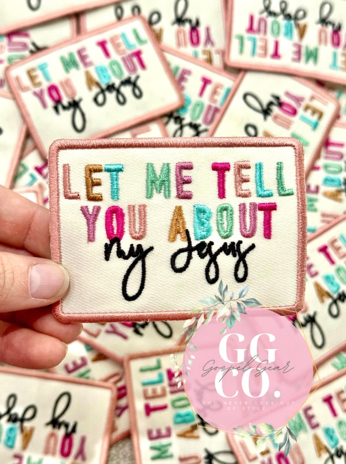 Let Me Tell You About My Jesus Patch, Christian Hat Patch, Embroidered Patch, Trucker Hat Patch, Iron On, Trendy Hat Patch, Jesus Patch.