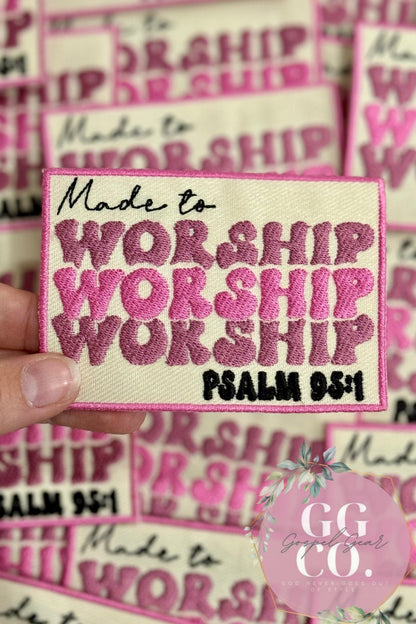 Made To Worship Patch, Christian Hat Patch, Embroidered Patch, Trucker Hat Patch, Iron On, Trendy Hat Patch, Jesus Patch.