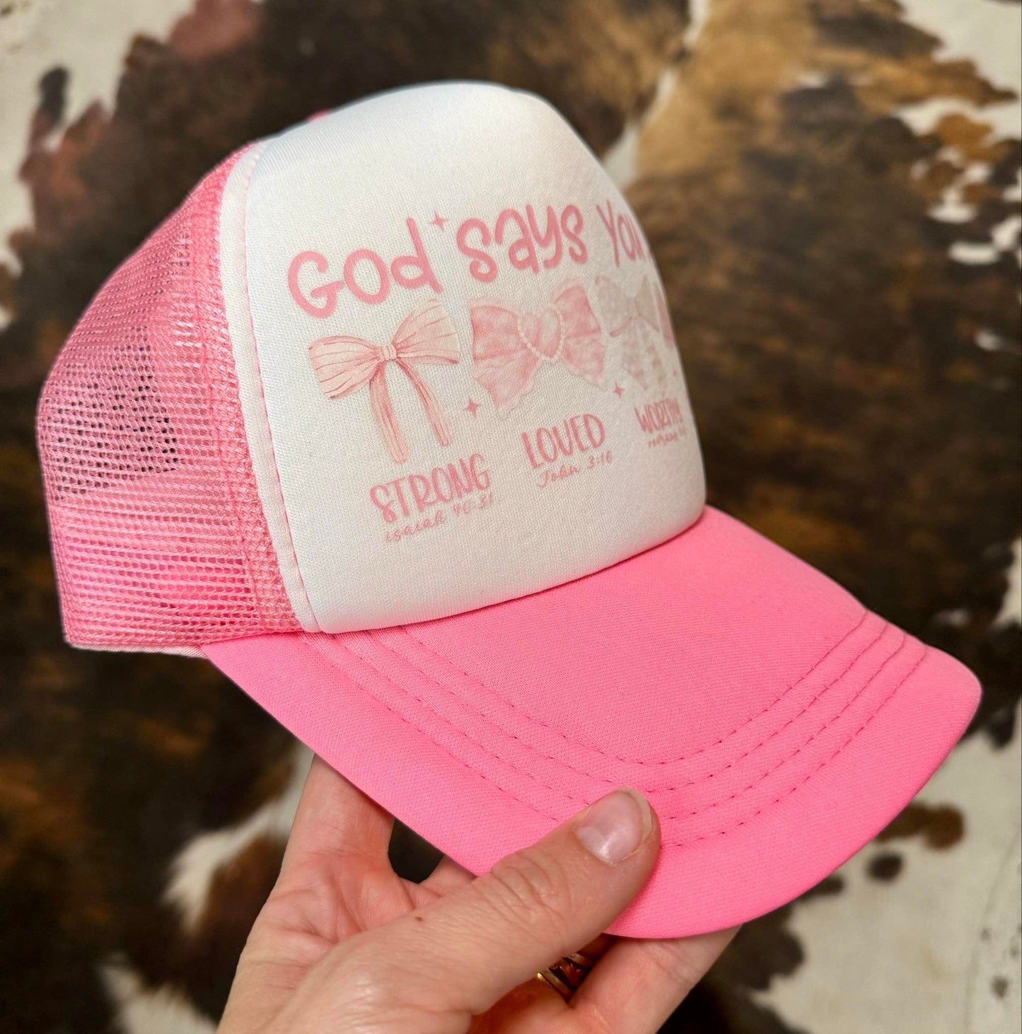 God Says You Are Bows - Christian Foam Trucker Hat