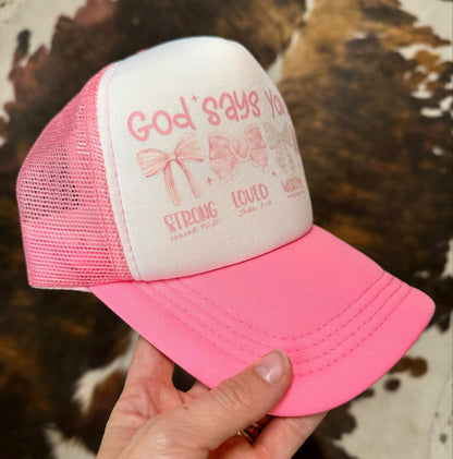 God Says You Are Bows - Christian Foam Trucker Hat