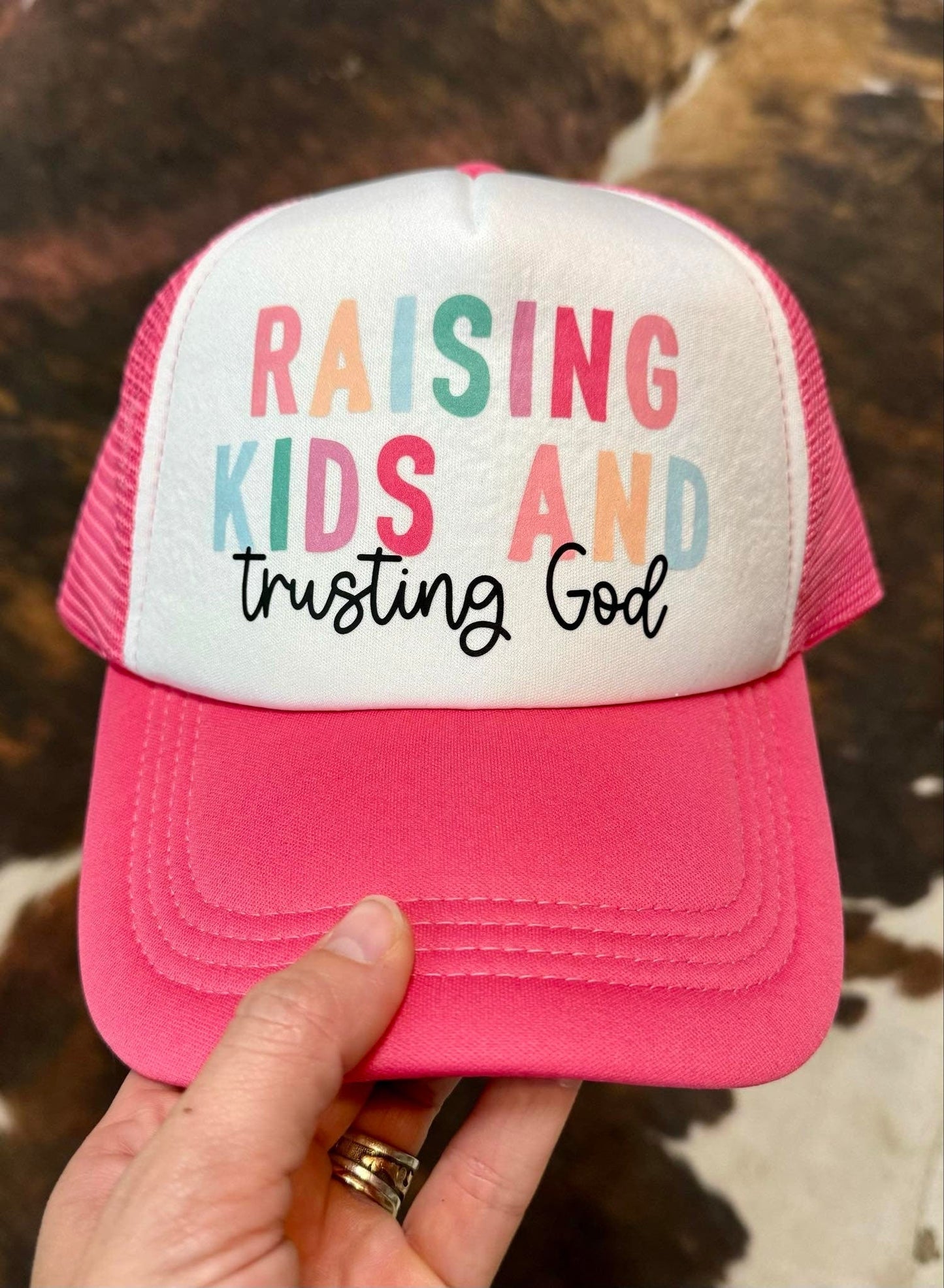 Raising Kids And Trusting God - Christian Foam Mesh Trucker Hat